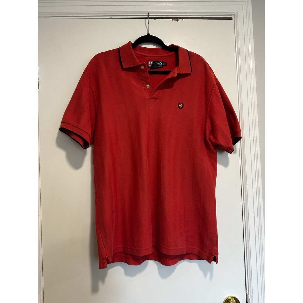 Chaps Ralph Lauren Men's Large Twill Dusty Red Short Sleeve Polo. Button. Golf